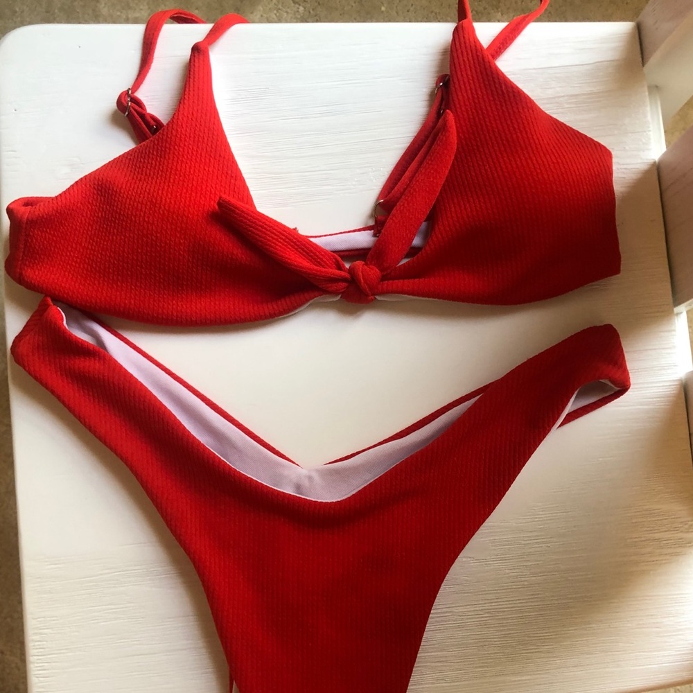 Sexy red thong bikini